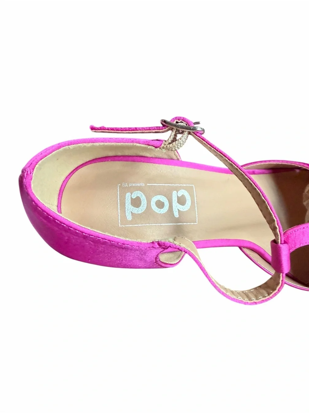 NWT Pop “Westerly” Hot Pink Poly Satin Upper 2” Chunky Block Heels